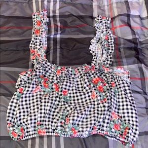 Off the shoulder picnic crop top